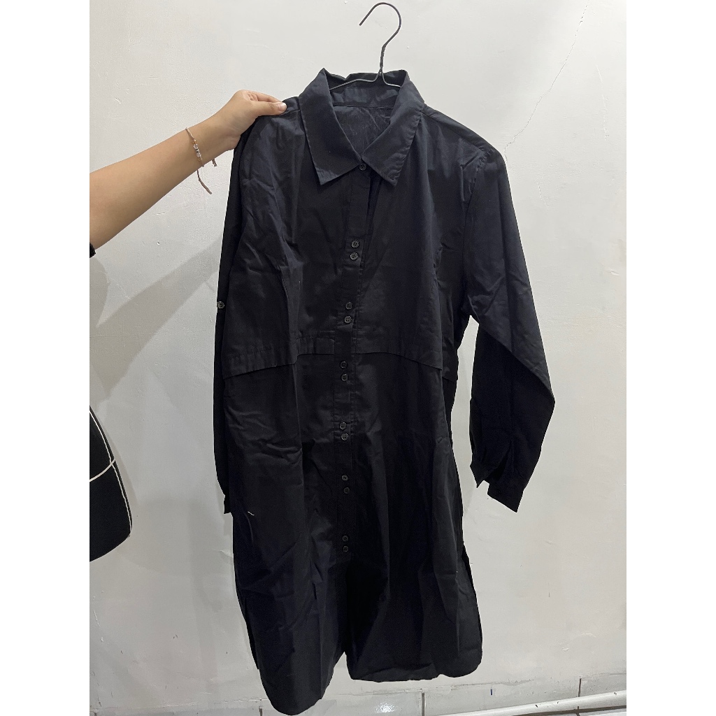 Dress Kemeja Hitam Polos