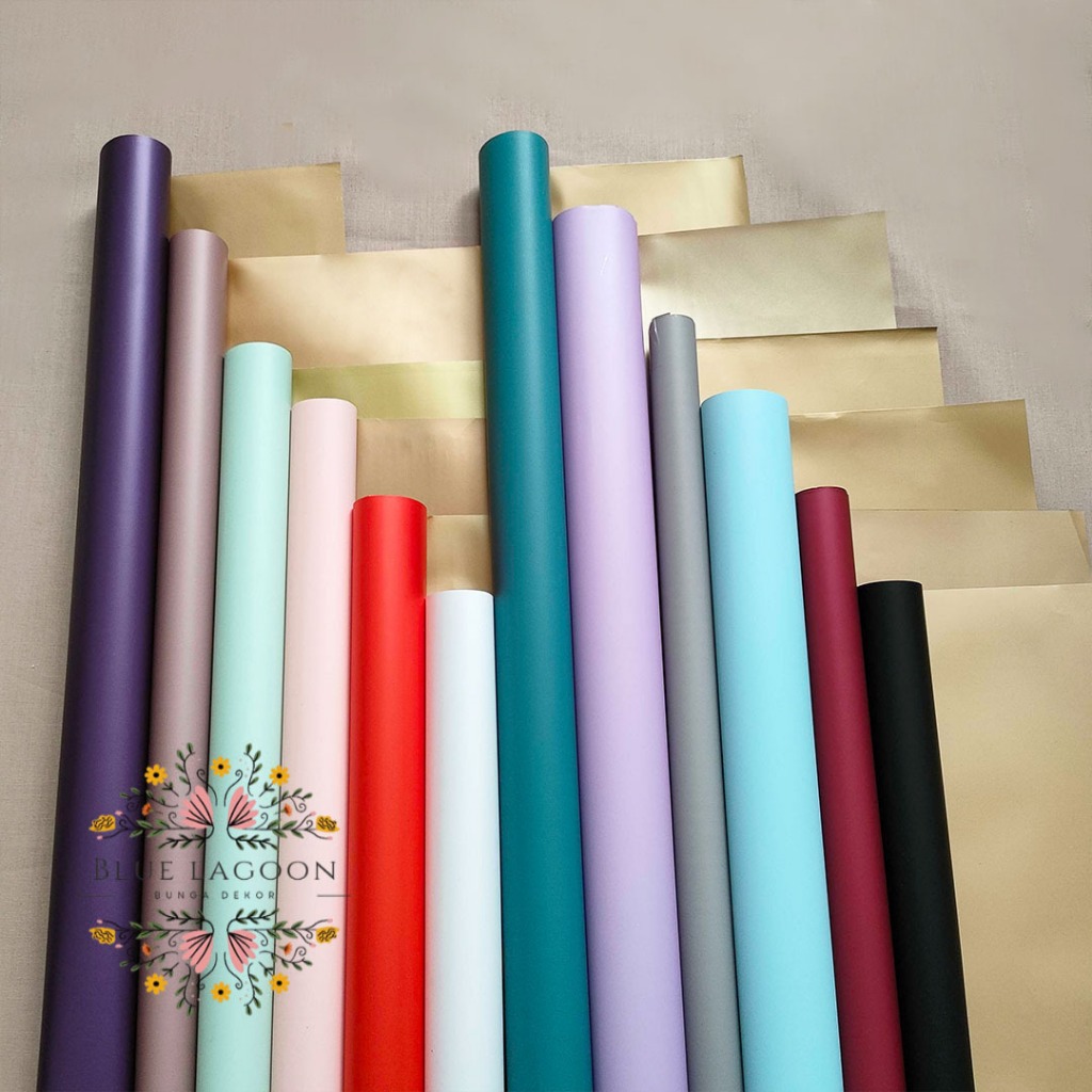 

Flower Paper Wrapping Gold Cellophane Kertas Buket Bouquet Bunga Color Warna Craft Kraft