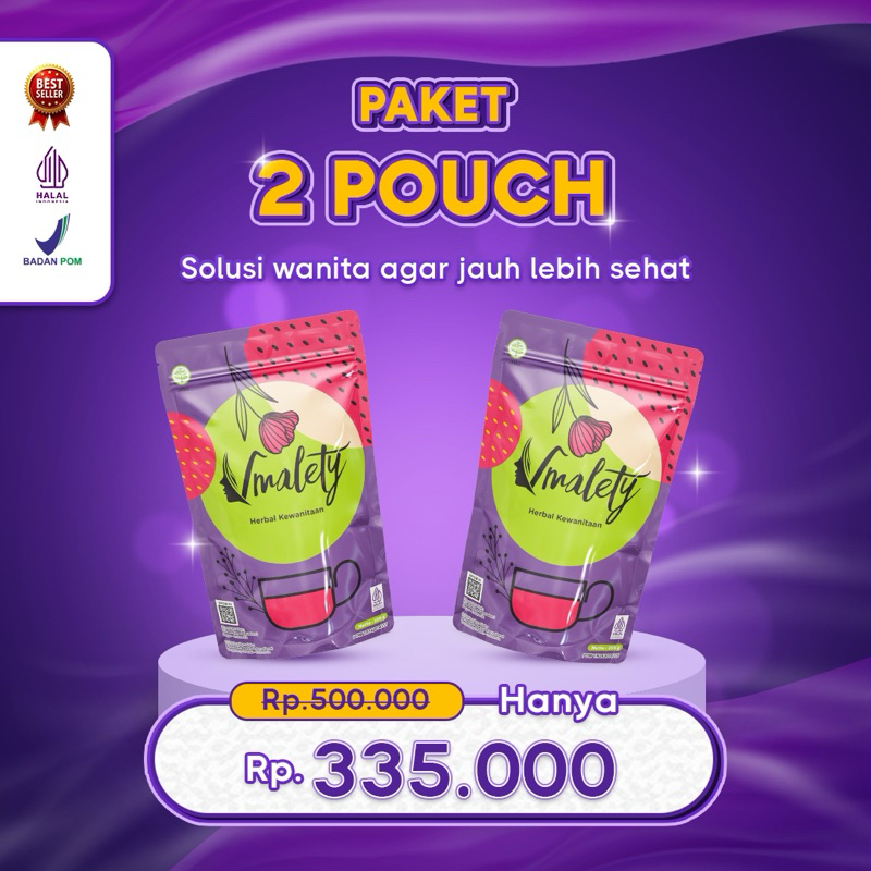 

Vmalety 2 pouch - Minuman herbal kewanitaan rasa mixberry | mengatasi siklus haid tidak lancar | sakit nyeri haid | keputihan | promil | dan masalah kewanitaan lainnya