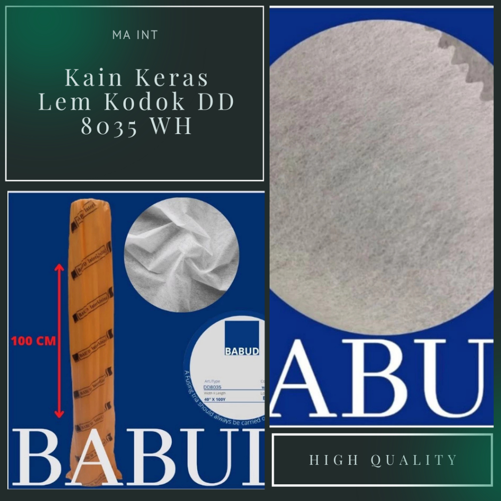 Kain Keras Lem Kodok DD 8035 Non Woven Fusible Thermal Bond Single Dot Interlinings & Linings
