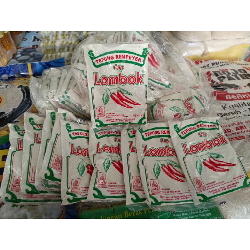 

Tepung Rempeyek cap lombok 1pack isi 10 bungkus