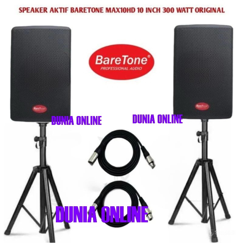 Speaker Aktif Baretone MAX10HD MAX 10HD 10 Inch Aktif 300×2 Watt Original Garansi Resmi 1 Tahun