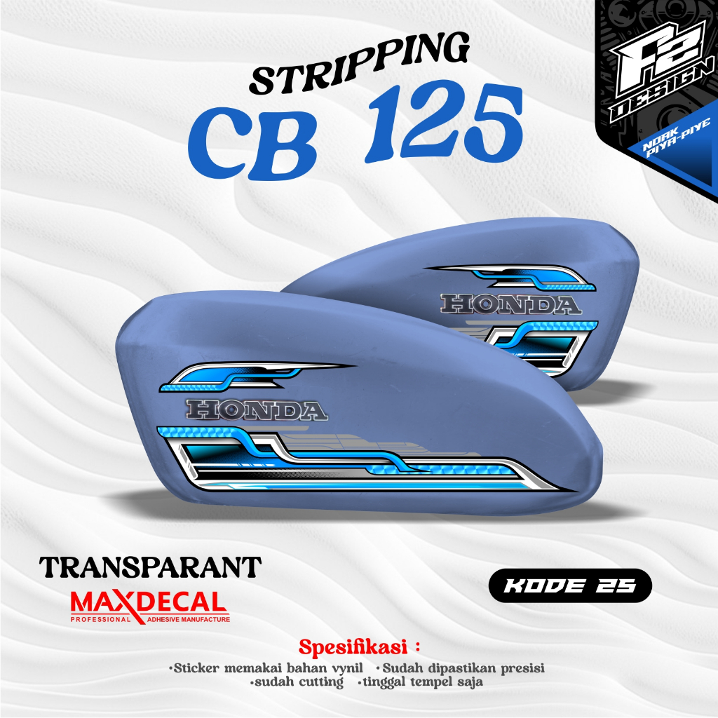 STIKER TANGKI CB POLOS CB BATIK STRIPING CB 125 CB 100 CB GLATIK kode 25