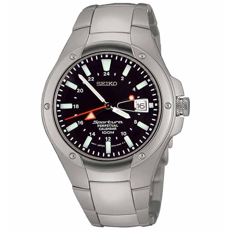 Seiko SLT047 Sportura Perpetual Calender Full Silver Black