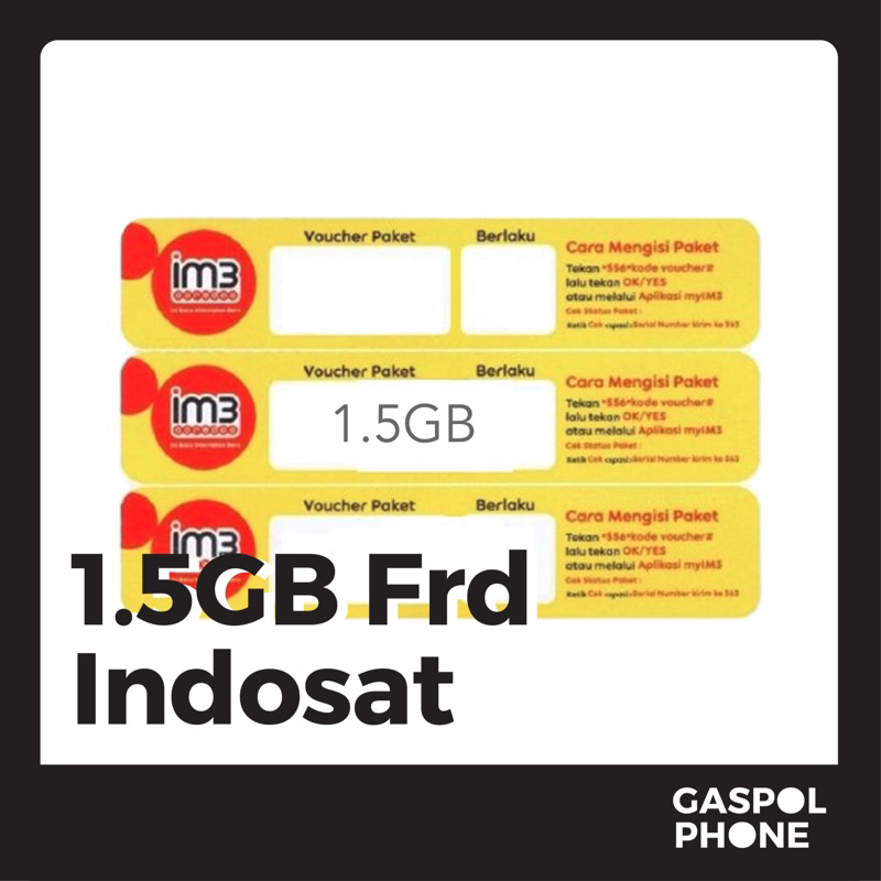 FISIK Voucher Data Indosat Freedom 1,5GB Jateng Nasional Kuota Isi Ulang