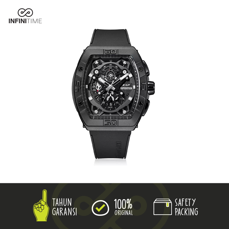 Jam Tangan Expedition EXP 6800 E6800 E 6800 Black Dial White