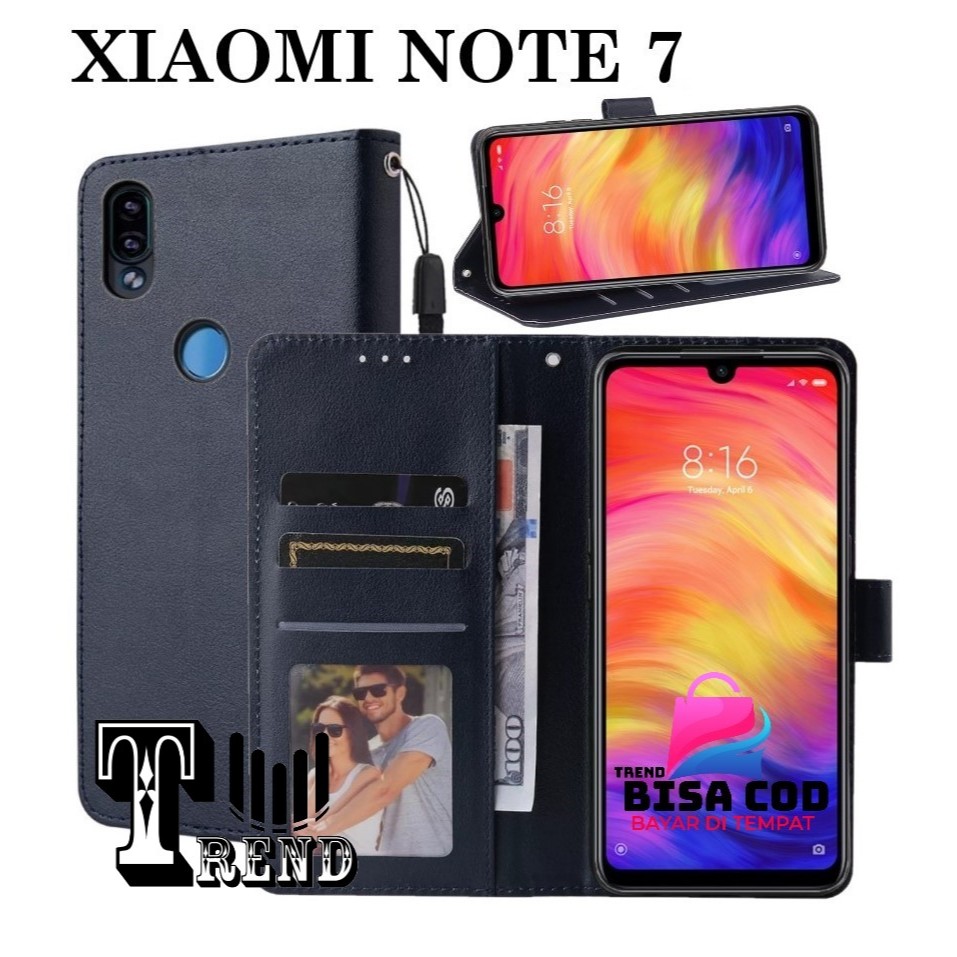LEATHER CASE FLIP XIAOMI REDMI NOTE 7 - FLIP CASE KULIT UNTUK XIAOMI REDMI NOTE 7