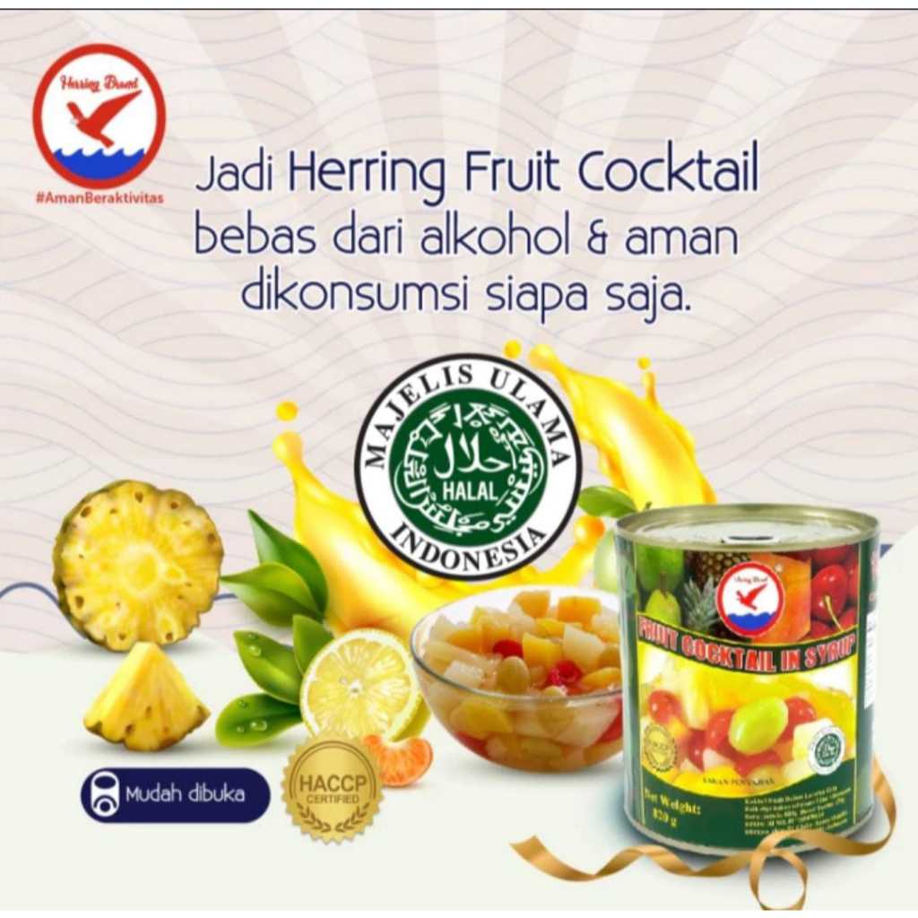 

qqq Herring Brand Fruit Cocktail In Syrup Buah Campur Kaleng 820g