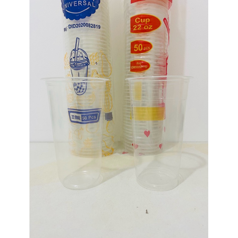 Gelas Cup 22oz Oval / 22oz Datar Isi 50 Pcs