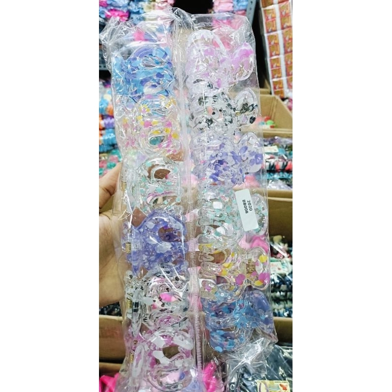jepit rambut Jedai gigi 5 bening motif isi 12 pcs