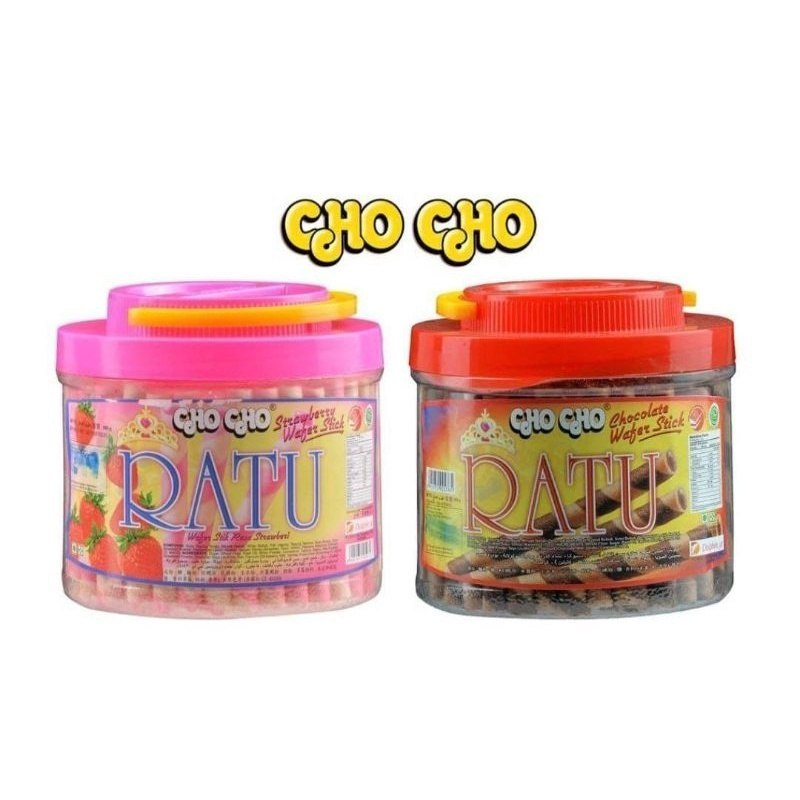 CHO CHO WAFER STICK RATU COKLAT STROBERI TOPLES 320GR