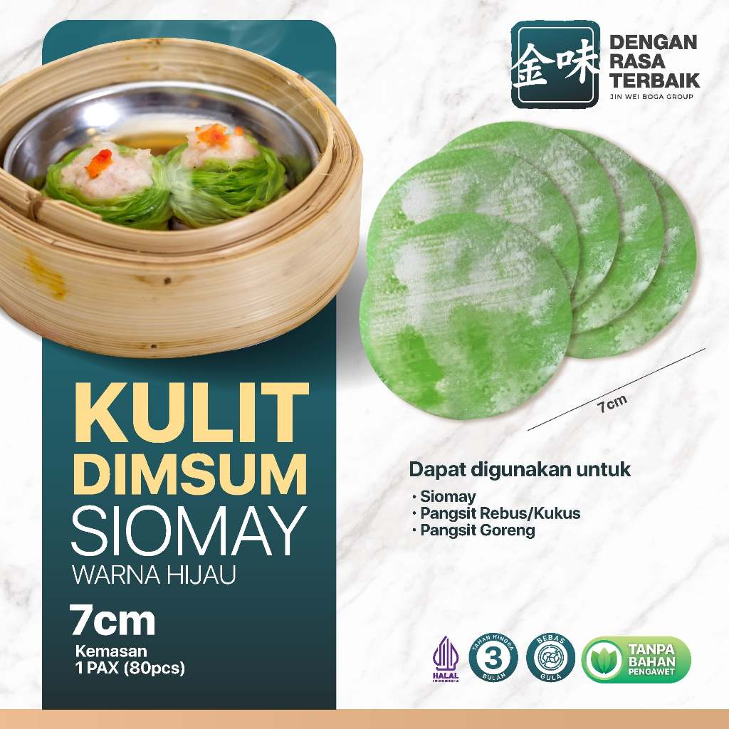 

DRT - KULIT DIMSUM SIOMAY HIJAU 7CM ISI 80PCS HALAL | TIPIS COCOK UNTUK DIMSUM,SIOMAY,WONTON FROZEN
