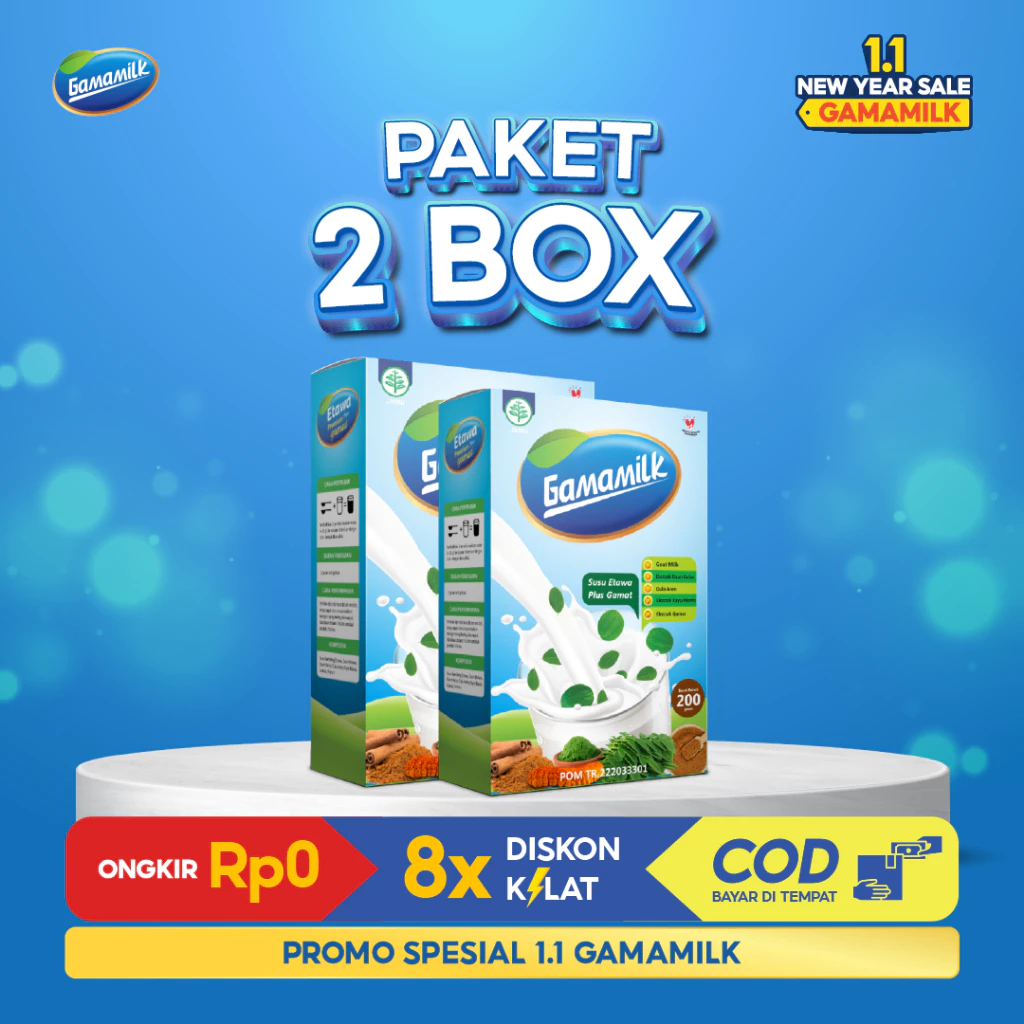 

DISKON!! (2 BOX) GAMAMILK Susu Etawa Paket Membantu Meredakan Rematik/Asam Urat/Nyeri Sendi & Tulang
