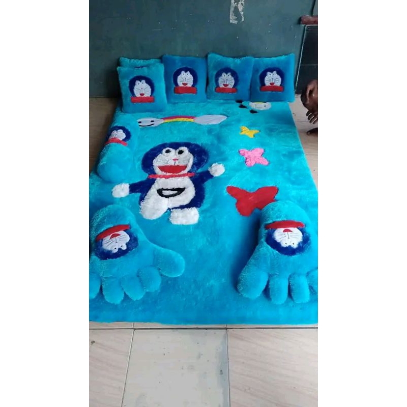 surpet karakter matras karpet busah kasur lantai tebal 4cm  karpet bulu  150*200 di lengkapi bantal 