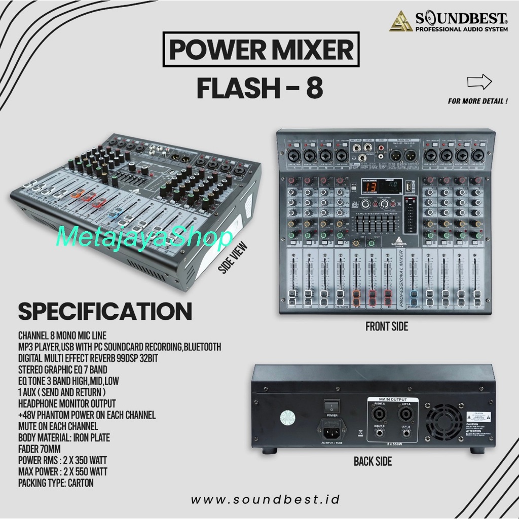 Mixer Power Soundbest Flash4 Flash6 & Flash8 4ch 6ch & 8ch - power mixer flash 4 , flash 6 , flash 8