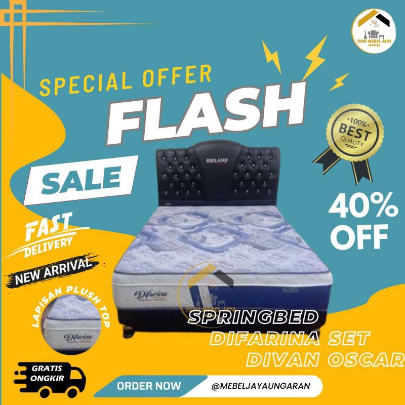 Divan Set SpringBed Difarina by Bigland murah free ongkir ‼️