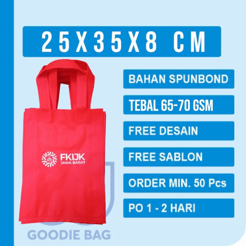 

25x35x8cm Goodie Bag Tas Spunbond Tas Hajat Tas Tahlil Tas ulang Tahun Tas Murah