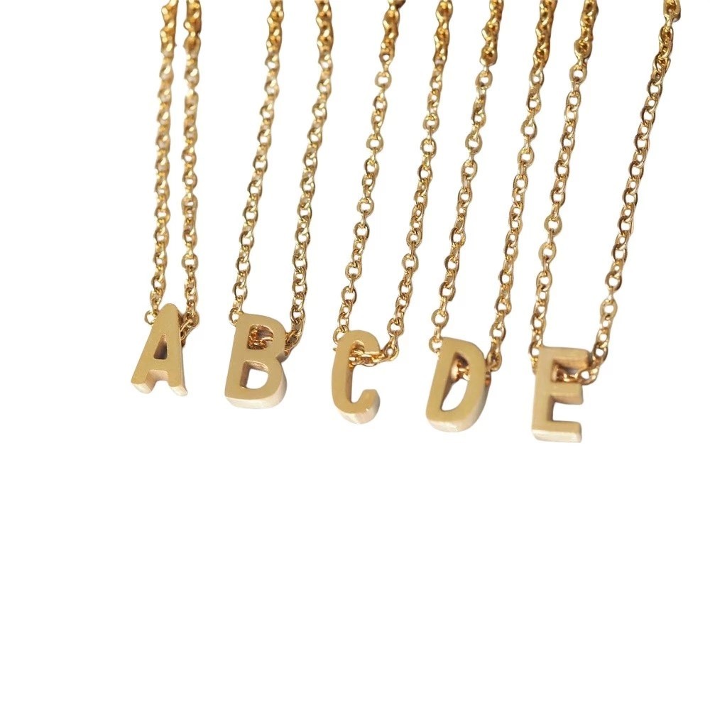 CSL Kalung Huruf Titanium Wanita Simple Anti Karat Huruf A-Z Nagita Anti Karat Anti Luntur Gold Mini
