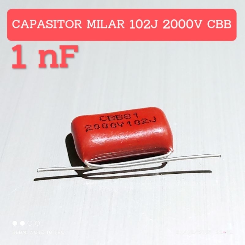 CAPASITOR MILAR 102J 1nF  2000V 2KV CBB81