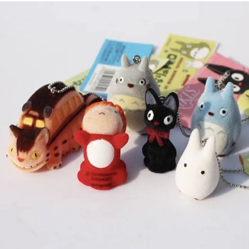 GHIBLI STUDIO KEYCHAIN GANTUNGAN KUNCI STUDIO GHIBLI PONYO TOTORO CATBUS JIJI KIKIS DELIVERY