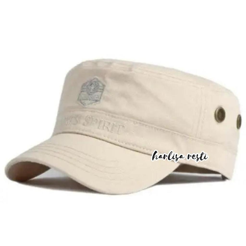 Topi pria sport spirit komando model lidah topi pendek topi premium topi distro
