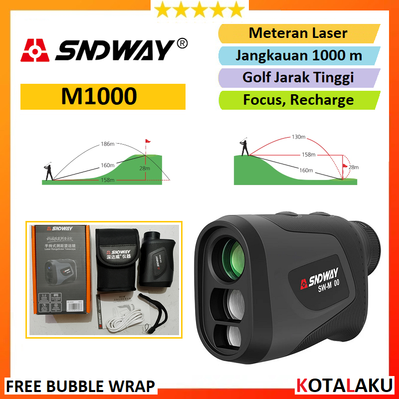 Meteran Laser Digital Rangefinder Distance Meter Sndway SW M1000 1000m