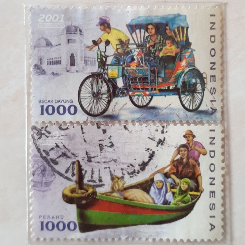 

Perangko Indonesia Transportasi Tradisional Tahun 2001 set 2pcs