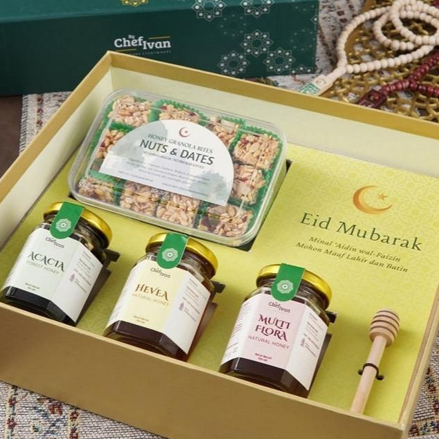 

DUBAI Hampers Lebaran Parcel Idul Fitri Ramadhan Ramadan Kurma Madu Granola By Chef Ivan