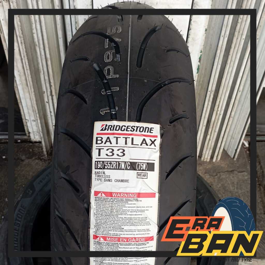 BAN LUAR BATTLAX T33 190 55 RING 17 TUBELESS TOURING