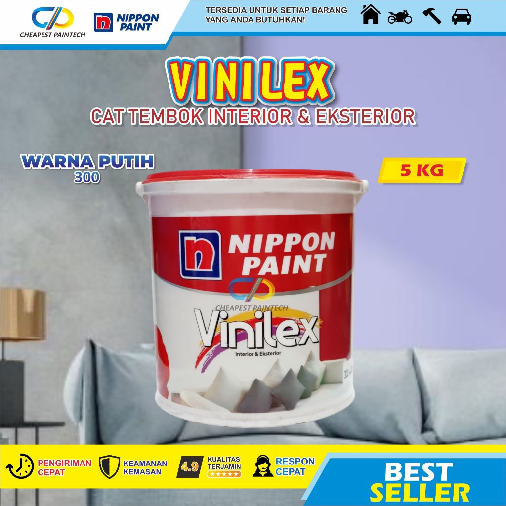 Vinilex 5 kg Cat Tembok interior eksterior / Cat Tembok / Cat Dinding 5kg / Nippon Paint / cat