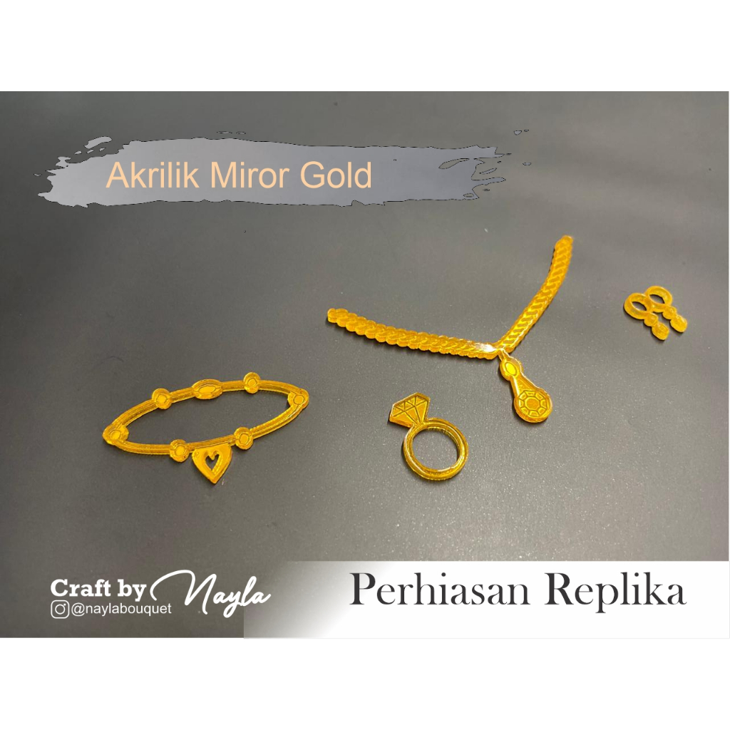 Ready Perhiasan Emas Replika Akrilik Gold