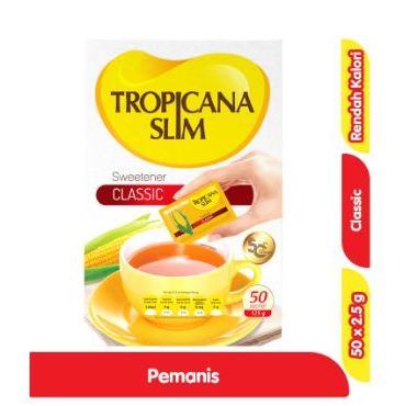 

Tropicana Slim Sweetener Classic Refill Gula 125 gr 1 Box isi 50 sachet