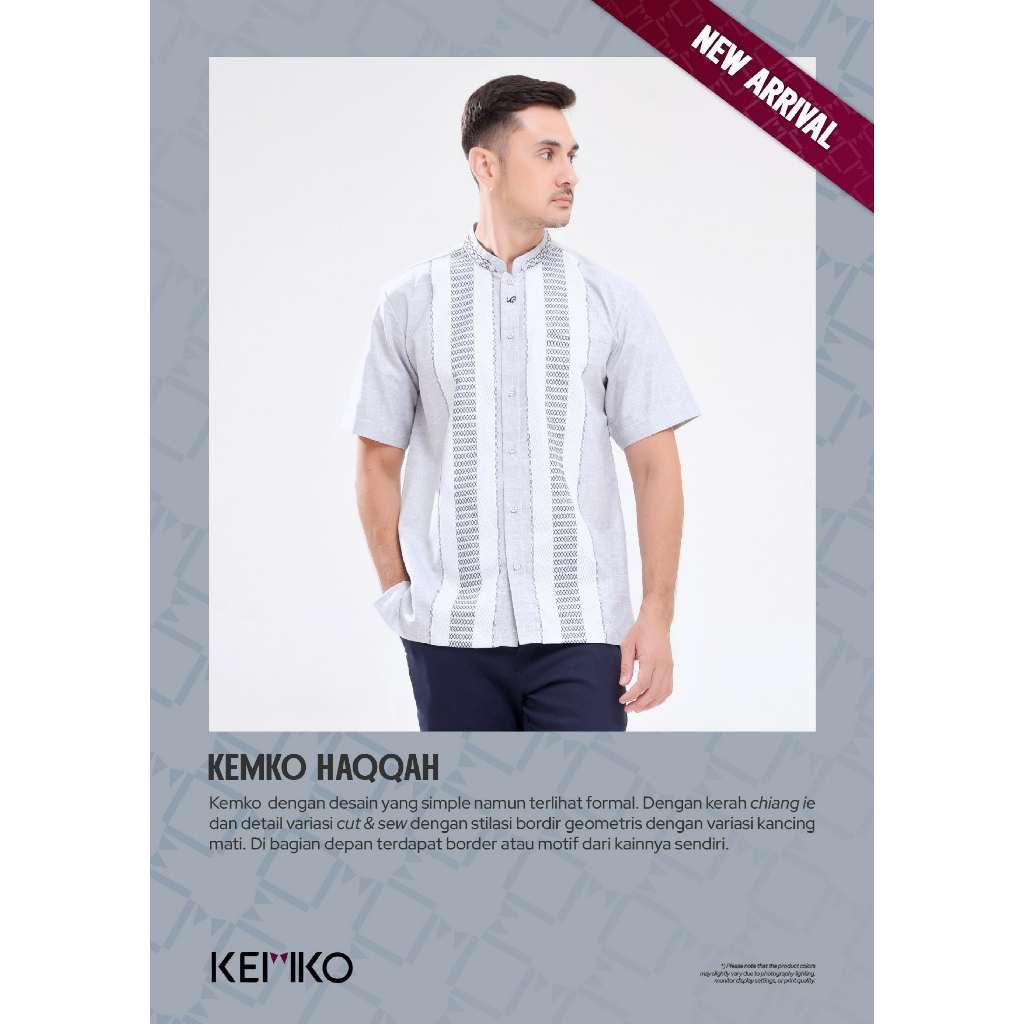 Kemko Haqqah | Kemeja Lengan Pendek | Koko Dewasa | Koko Lengan pendek | Koko Rabbani [Ori Rabani]