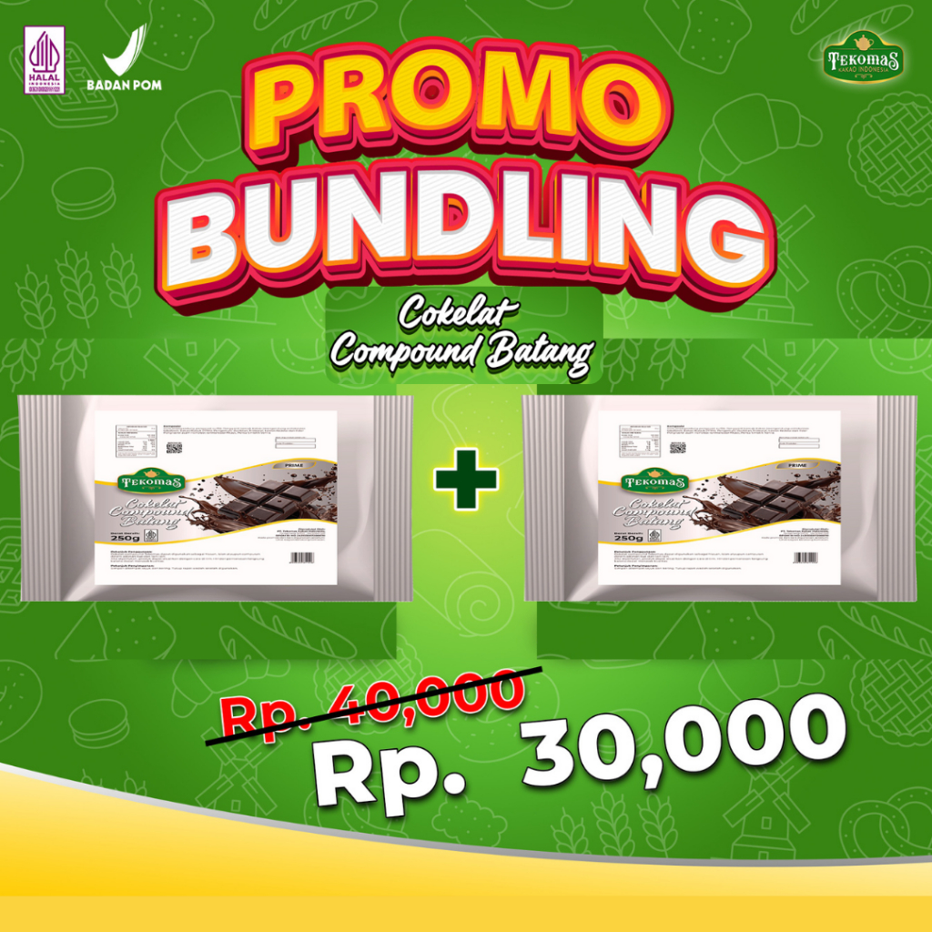 

TEKOMAS - PROMO BUNDLING 2 Pcs Coklat Compound Cokelat Batang 250 gram Premium Bahan Topping Kue