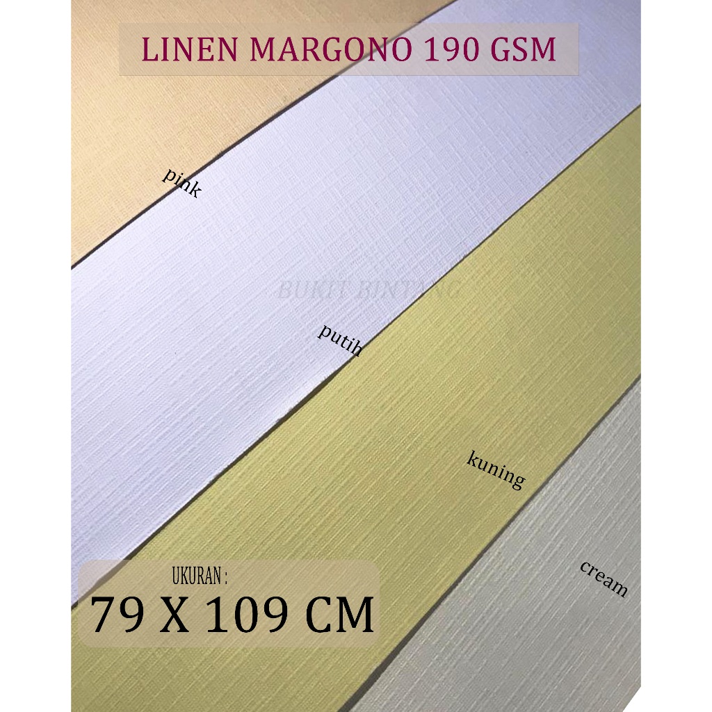

KERTAS LINEN 190 GSM UKURAN PLANO ( 79 X 109 CM ), 1 LEMBAR