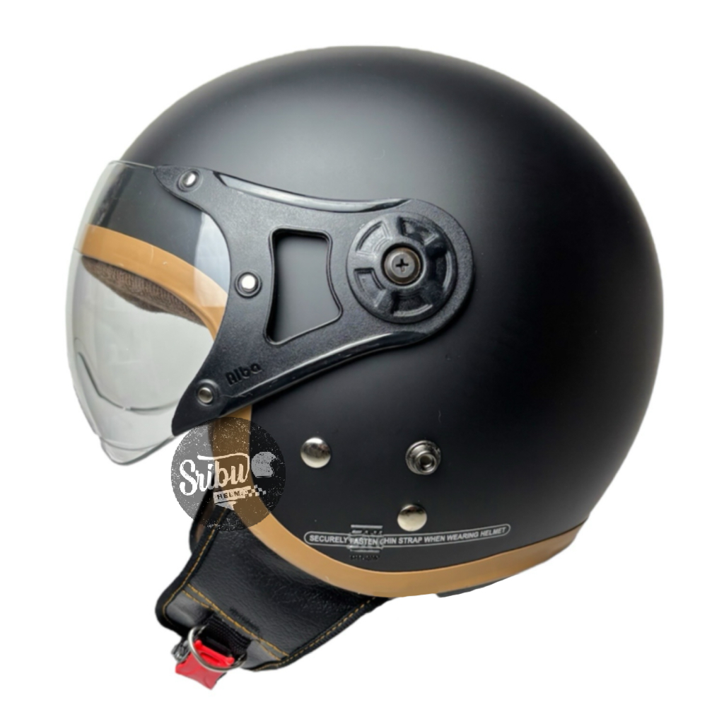 Helm Retro Hijab Dewasa SNI Busa List Coklat