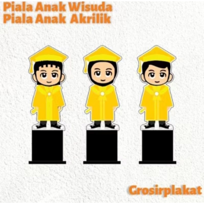 Plakat Wisuda Toga Warna Custom - Piala Wisuda Akrilik SD/TK/Paud