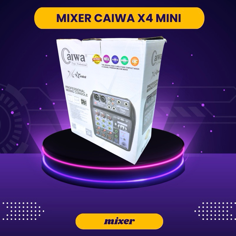 Mixer caiwa x-4 mini 4 channel mixer audio professional fitur lengkap hf_electronic