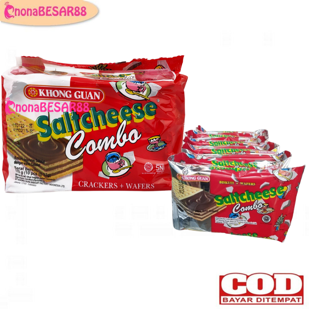 

Khong Guan Saltcheese Combo SACHET / RENCENG Biskuit Wafer / Salt Cheese