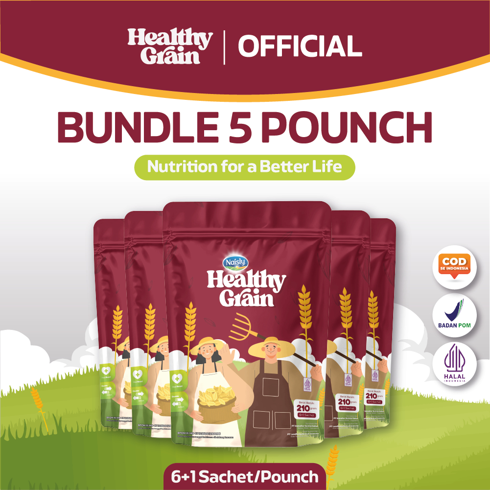 

HealthyGrain Minuman Oat Multigrain Kaya Serat untuk Jantung Sehat & Gula Darah Stabil 5 Pounch