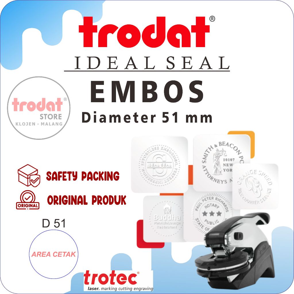 

CETAK STEMPEL EMBOSS / STEMPEL TIMBUL MERK TRODAT IDEAL
