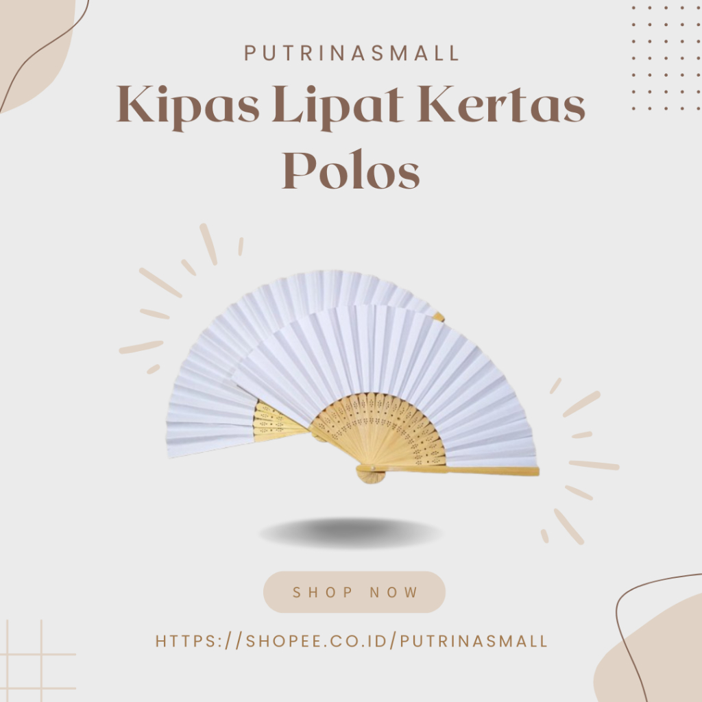 [READY] Kipas Lipat Kertas Putih Polos / Kipas Tangan / Souvenir Kipas