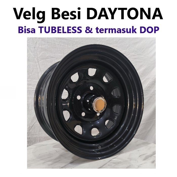 4pcs Velg Besi Daytona 14x7.0 5H 114.3 et0 Ring 14 R14 lebar 7 inci untuk Mobil Hilux SC Grandmax Su