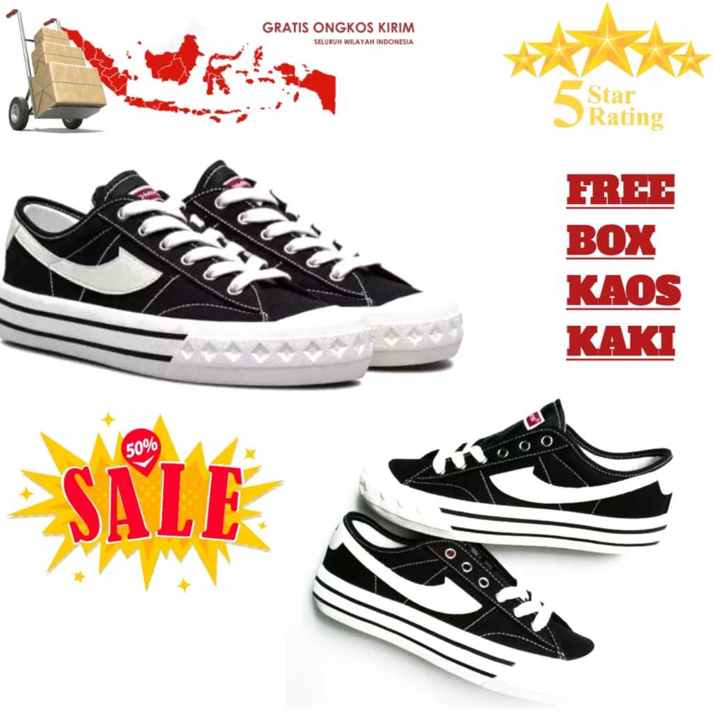 Sepatu Compass Retrograde Low Hitam Putih Sepatu Sneakers Compass Retrograde Low Unisex Pria&Wanita
