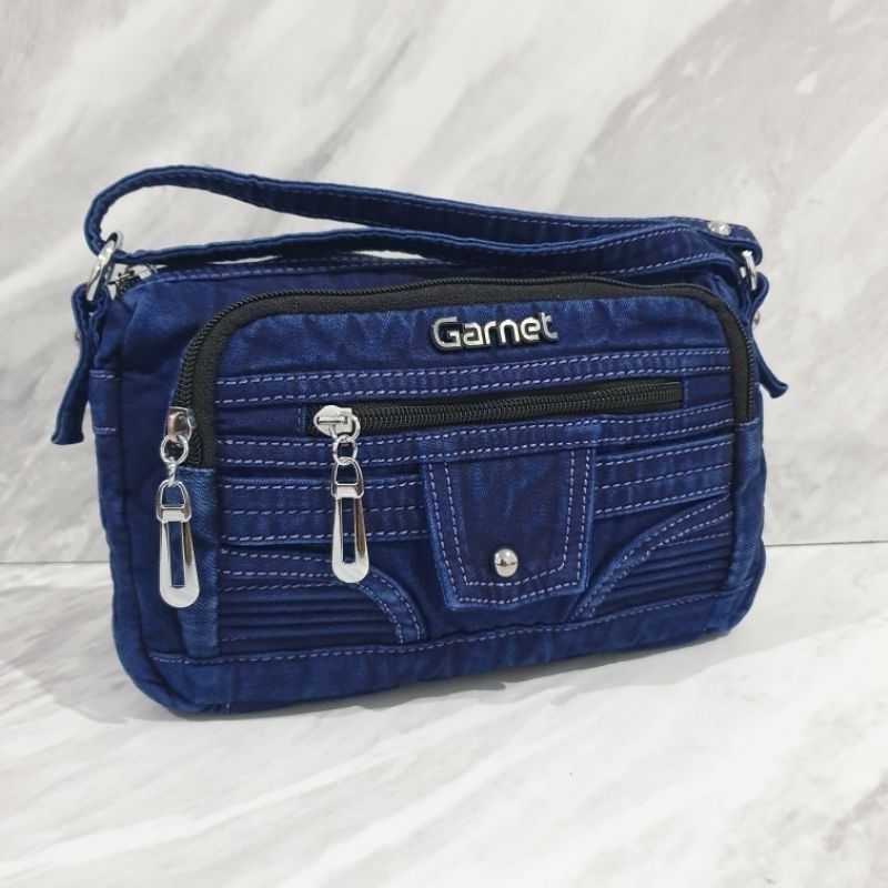 Tas Slempang Jeans Tas Slempang Wanita jeans Denim Tas or Garnet