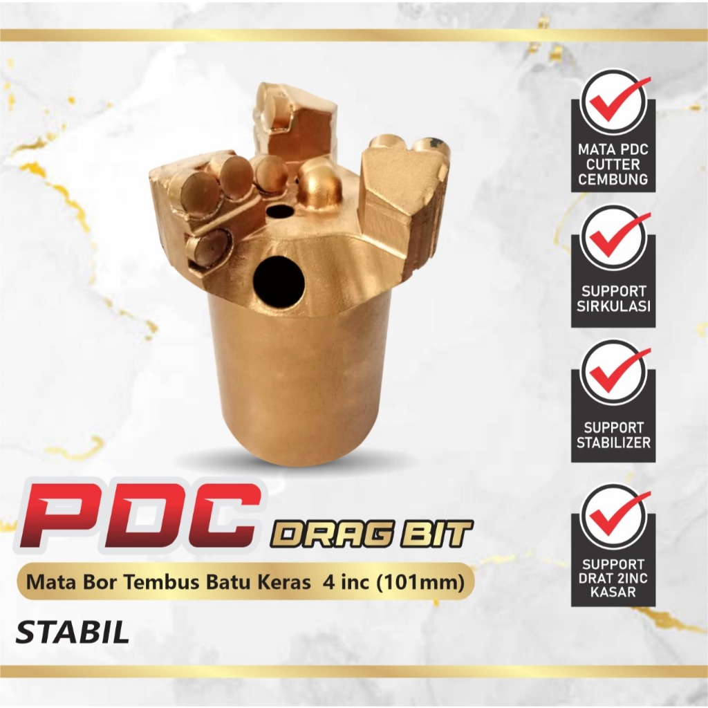 mata bor pdc 4inc/mata bor sumur tembus batu