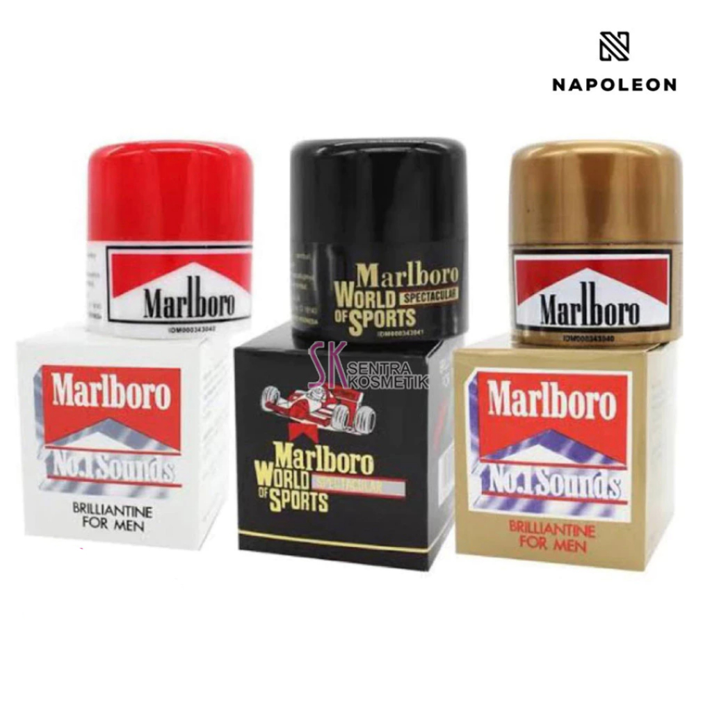 Marlboro Pomade Hitam Putih Gold 100 gr Minyak Rambut Pria