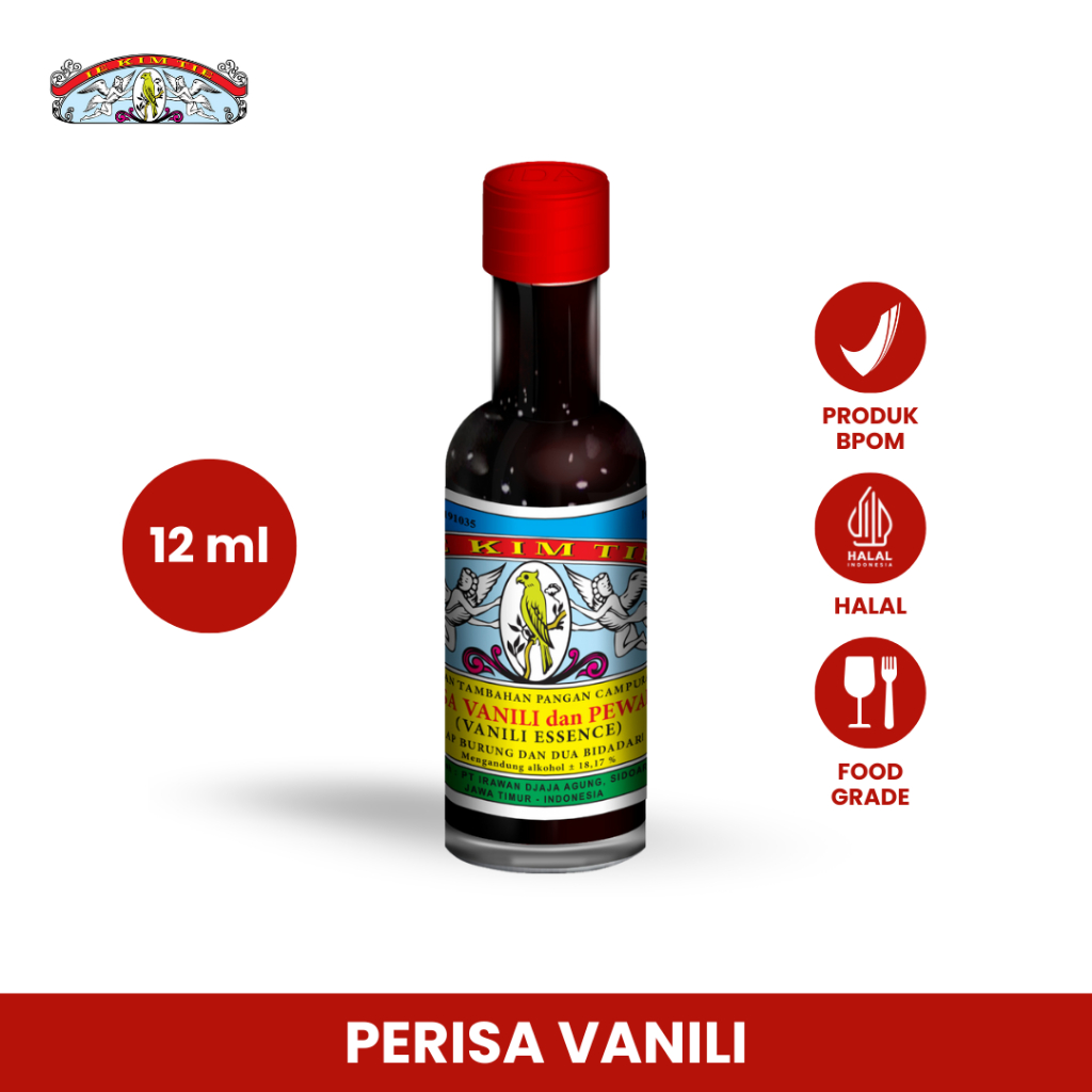 

BURUNG DAN DUA BIDADARI (B&2B) - Perisa dan Pewarna Vanili 12ml, 40ml | BPOM, Halal, Food Grade untuk Kue, Minuman Berperisa, dan Kembang Gula