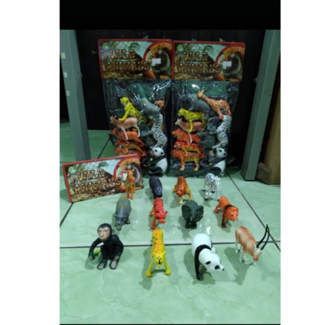 NiceSoo mainan anak hewan karet wild animals