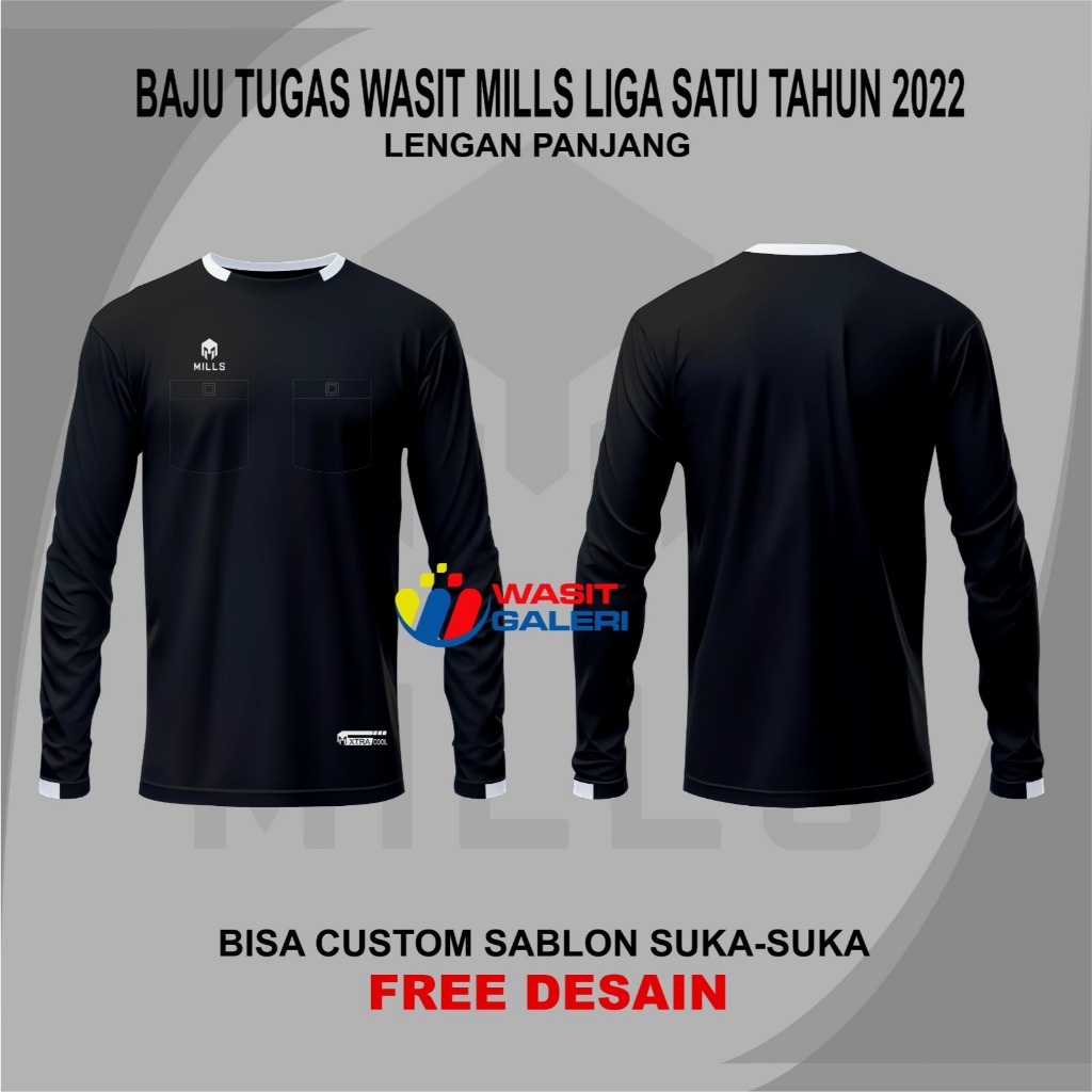 BAJU TUGAS WASIT MLLS LIGA 1 BRI 2022 LENGAN PANJANG (POLOS)
